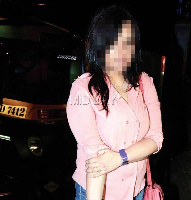 The model outside her house in Andheri West, where she lived with her ex-boyfriend Arman Tahil. Pic/Shadab Khan