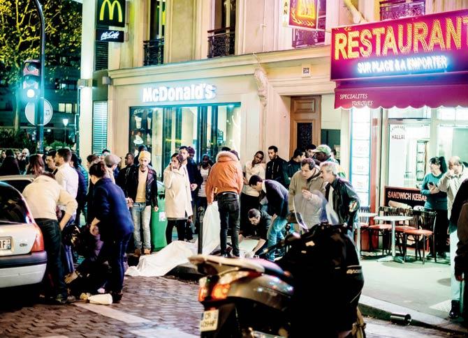 Scenes from Cafe Bonne Biere in Paris following a series of coordinated attacks in and around the city in November 2015