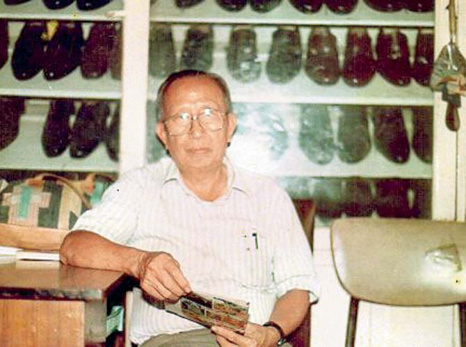 Some of the shoes Charlie Bhang (above) made during his lifetime have now been encased in glass shelves and displayed at the souvenir shop