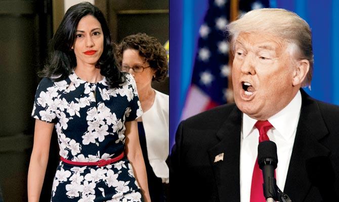 Donald Trump has questioned Huma Abedin’s (left) access to classified information