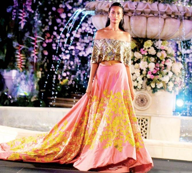 A model in a Malhotra creation. PIC/AFP