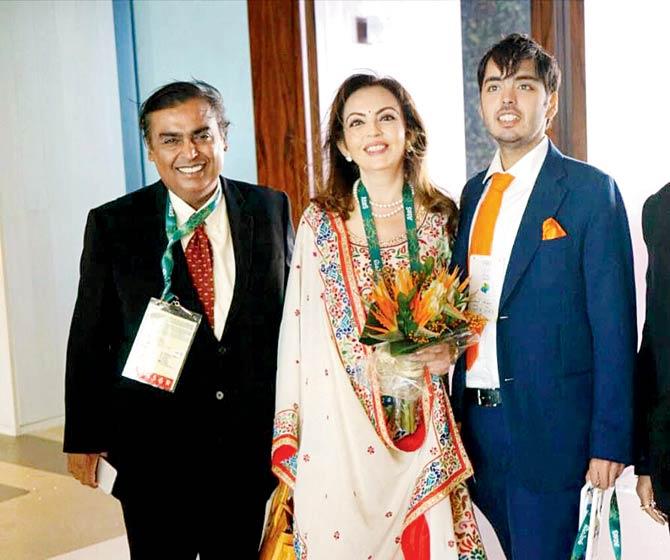 Mukesh and Nita Ambani with son Anant in Rio