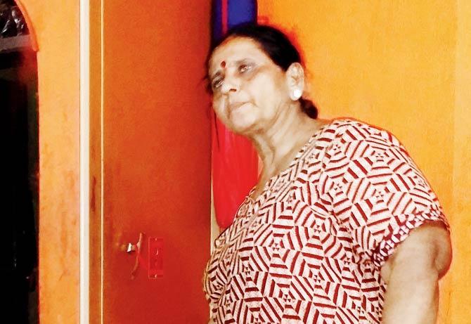 Hetal’s mother-in-law Pravina Jethwa points to the cupboard from where the gold was stolen