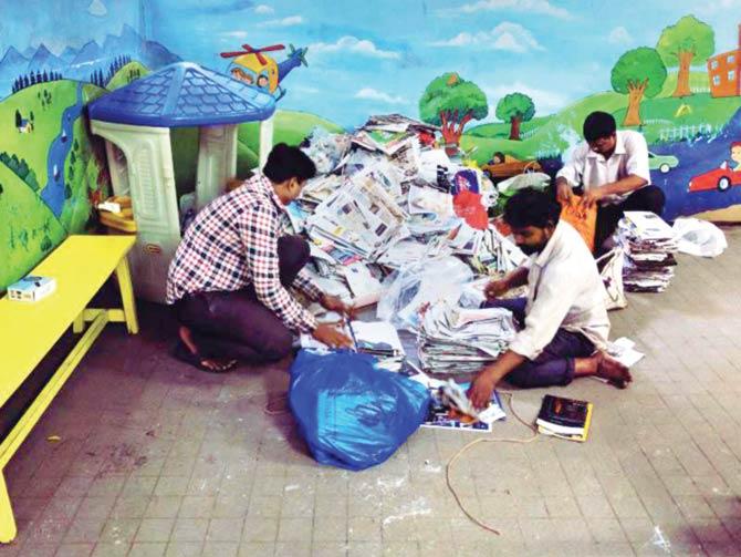 The scrap collection of Beacon High School in Khar