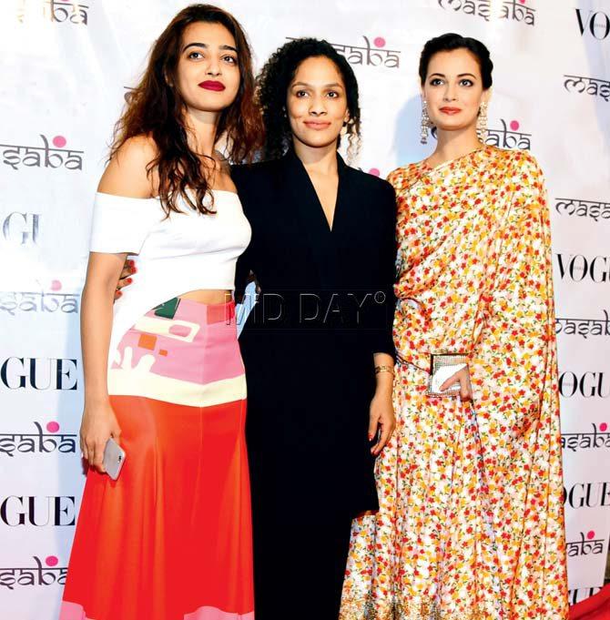Radhika Apte, Masaba Gupta and Dia Mirza. Pic/Atul Kamble