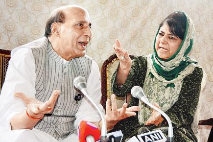 Miffed Mehbooba walks out of presser with Rajnath Singh