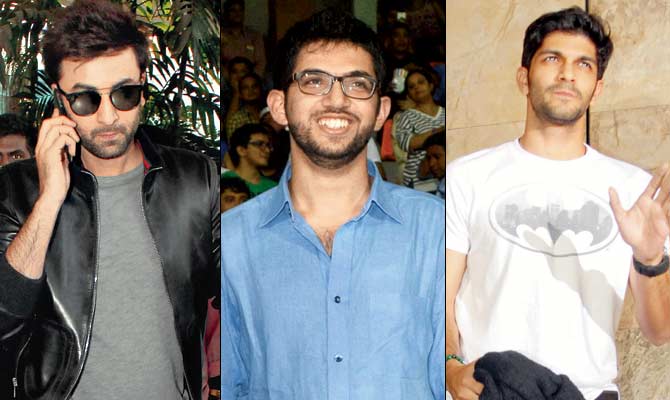 Ranbir Kapoor, Aaditya Thackeray and Amit Thackeray