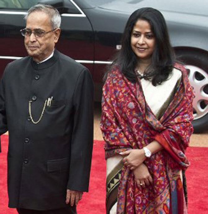 Sharmistha Mukherjee and her father, President Pranab Mukherjee