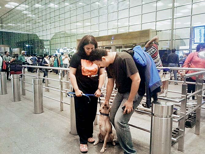 With Sheetal and Sushant Deshmukh at the airport