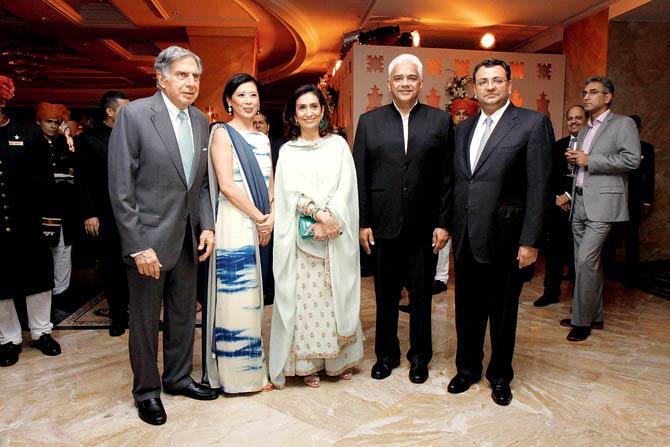 (From left) Ratan Tata, Mae, Rohiqa Chagla, Rakesh Sarna and Cyrus Mistry