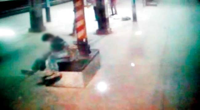 CCTV footage shows one boy nudging the victim to check if he is asleep