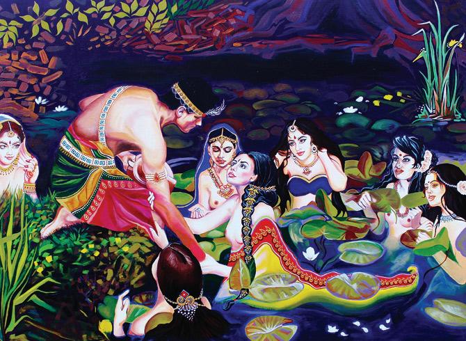 Visha Kanyas, Kapil’s “desi remix” of Waterhouse’s painting