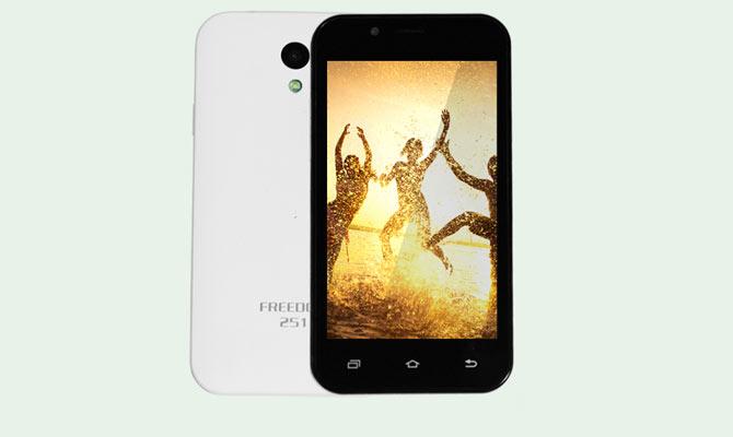The Freedom 251 smartphone. Pic Courtesy/Ringing Bells