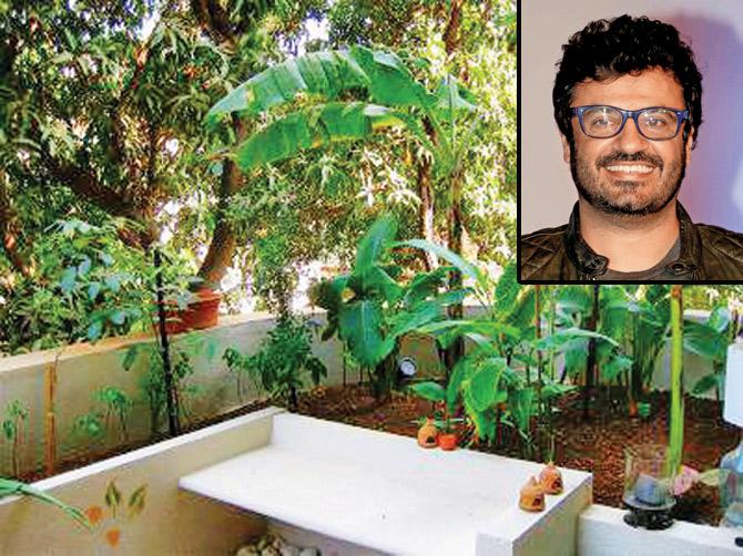 Queen director Vikas Bahl has a canopy and seasonal plants in his large garden