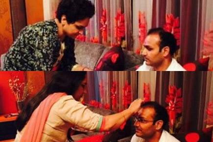 Virender Sehwag celebrates Raksha Bandhan with his 'behnein'