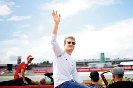 German racer Nico Rosberg parks his hot wheels