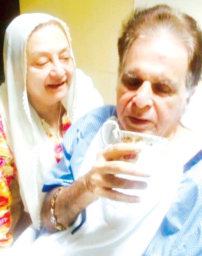 Dilip Kumar with Saira Banu in the hospital last week. Pic courtesy/Dilip Kumar