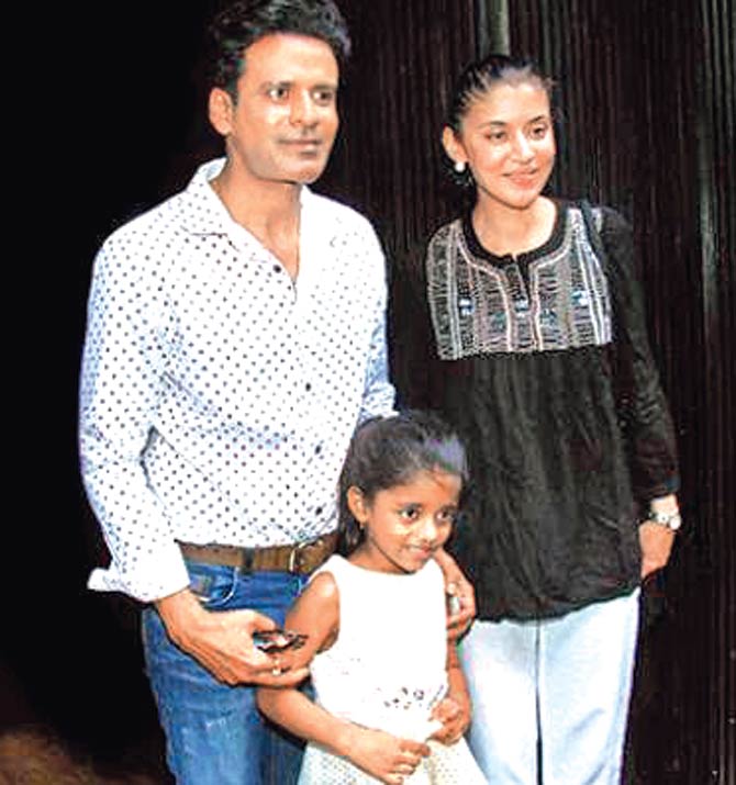 Manoj Bajpayee with wife Shaban and daughter Ava Nayla