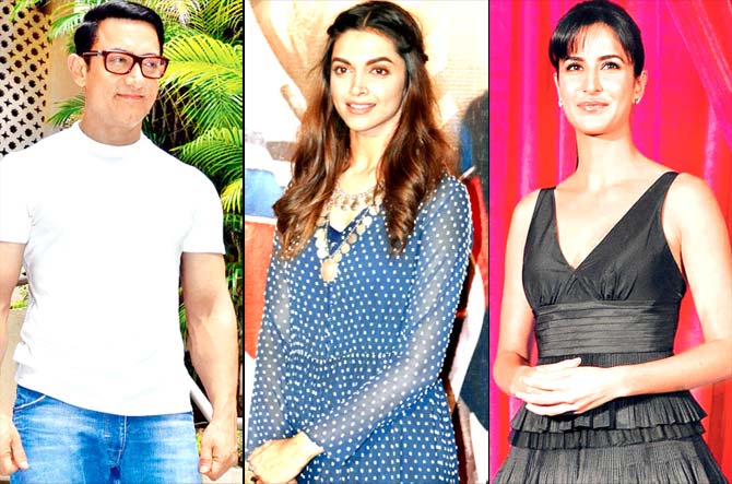 Aamir Khan, Deepika Padukone and Katrina Kaif