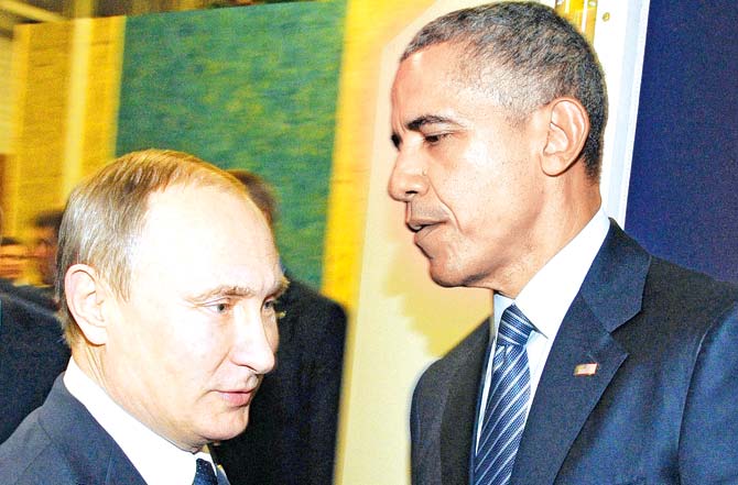Russian President Vladimir Putin and US President Barack Obama