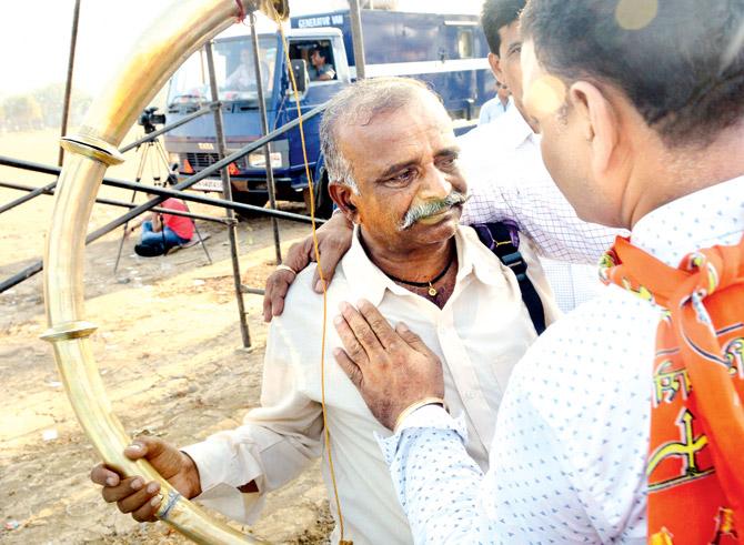 Rajendra Vithoba, a tutari player, was arrested for playing the instrument during the arrival of PM Narendra Modi at Bandra