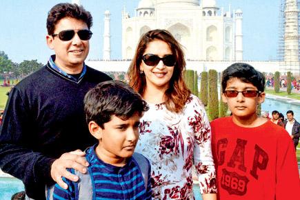 Madhuri Dixit and family on India darshan