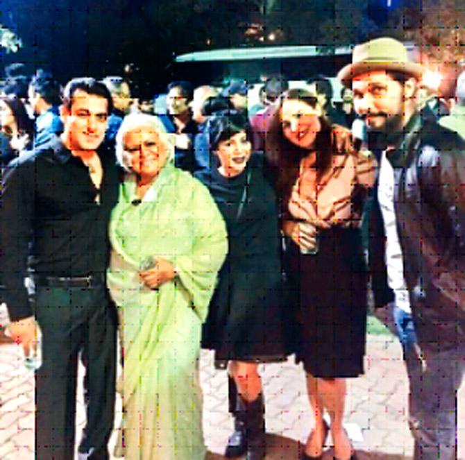 Salman Khan with Beena Kak, Randeep Hooda