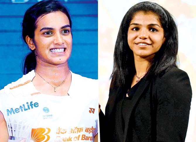 PV Sindhu and Sakshi Malik