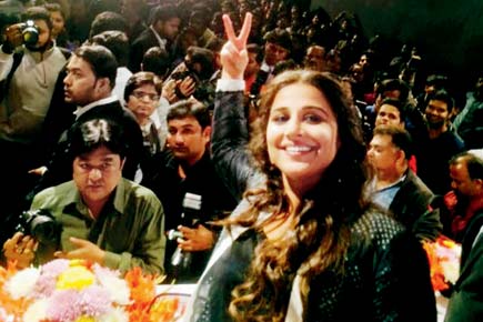 Spotted: Vidya Balan promotion 'Kahaani 2' at college in New Delhi