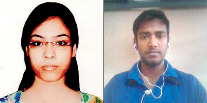 Antara Das was murdered on December 23 outside her office in Pune. (Right) The main accused Santoshkumar