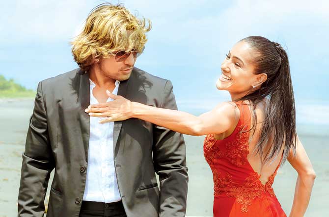 Prabhakar Sharan with co-star Nancy Dobles in a still from the film