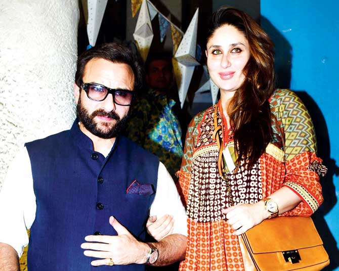 Saif Ali Khan with wife Kareean Kapoor. Pic/Yogen Shah