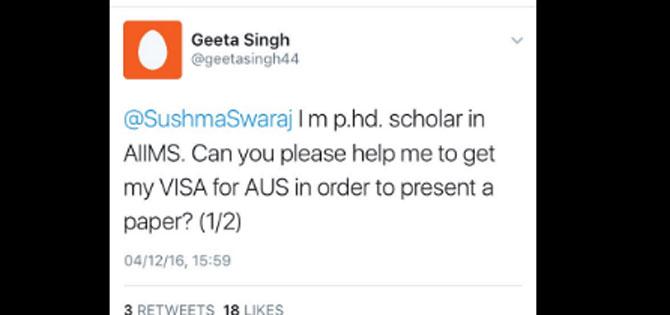 Despite being admitted in hospital, Sushma Swaraj helps girl get visa