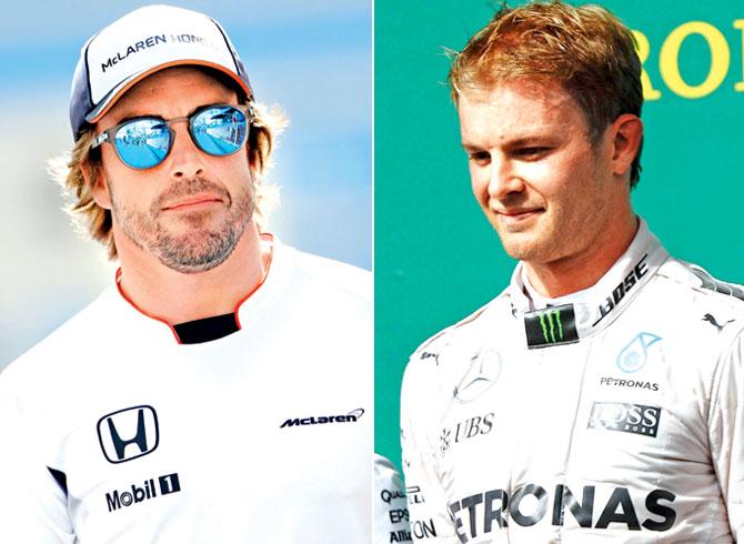 Fernando Alonso and Nico Rosberg