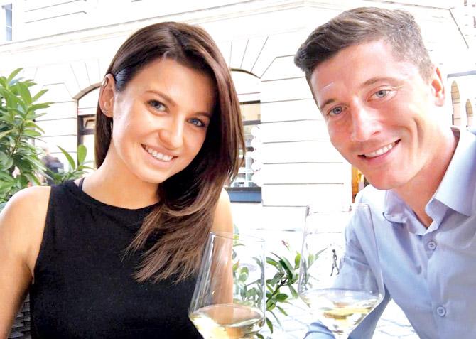 Robert Lewandowski posted this picture with wife Anna on Instagram