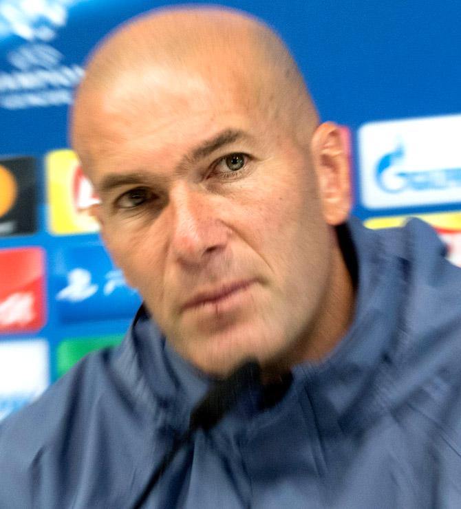 Real Madrid coach Zinedine Zidane. Pics/AFP