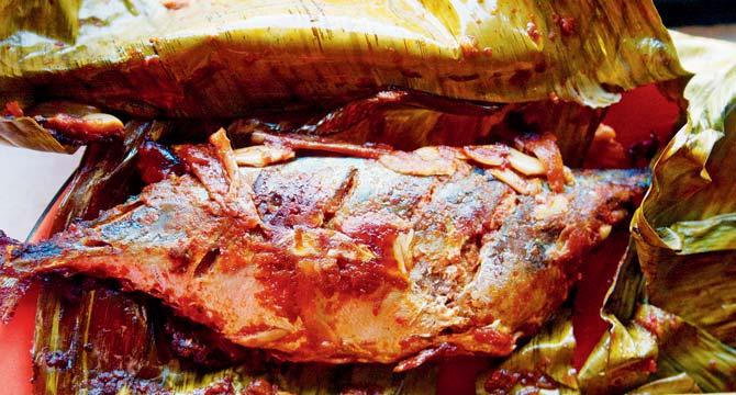 Bangde Kelyachya Paanat (Mackerel in Banana Leaf)