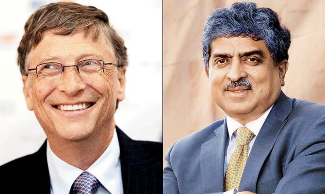 Billl Gates and Nandan Nilekani