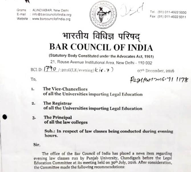 The circular issued by the BCI