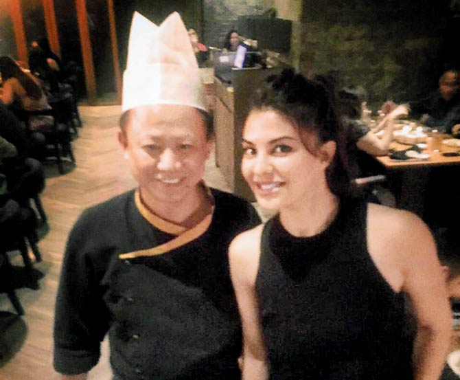 Jacqueline Fernandez with chef Eric Sifu