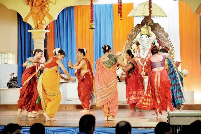 The dance is traditionally performed during the Ganesh festival