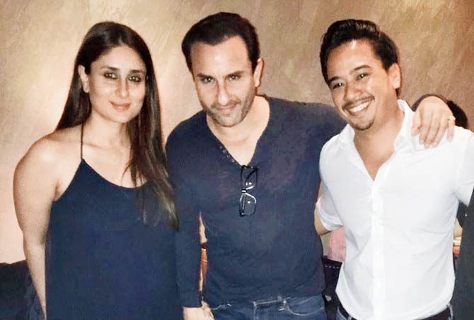 Kareena Kapoor and Saif Ali Khan with Keenan Tham (in white shirt)