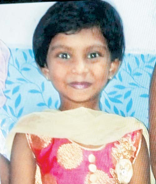 Five-year-old Manavi Ingle was thrown from the lobby outside her 15th floor home in December