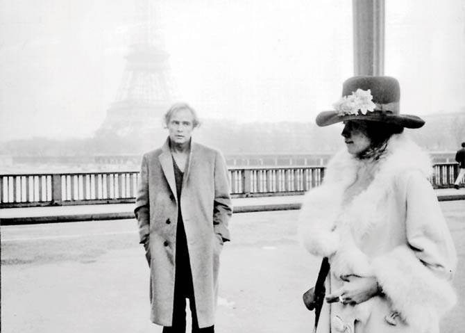 Maria Schneider during the filming of a scene from The Last Tango in Paris where she co-starred with Marlon Brando, directed by Bernardo Bertolucci