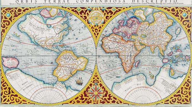 Orbis Terrae Compendiosa Descriptio, (1599) by Belgian cartographer Gerard Mercator, is estimated between Rs 1,75,000-Rs 2,00,000