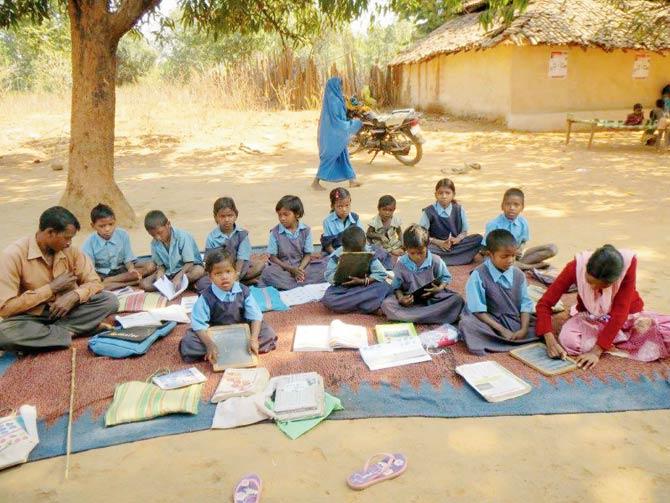 Around 22 students, between six and 10 years of age, attend class at the Gair Awasi Prathamik Shala