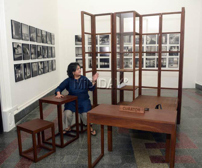 Museum Of Shedding, a meditative work with minimalist photographs, a desk and a bed. Pic/Bipin Kokate