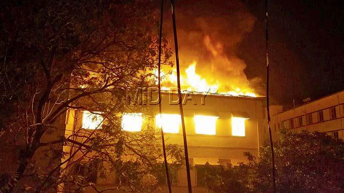 No one was present in the library when the fire began in the wee hours of Sunday. All that could be salvaged from there was the rare collection of Harvard Business Review journals. Pics/Shadab Khan