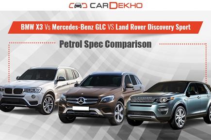 BMW X3 vs Mercedes-Benz GLC vs Land Rover Discovery Sport - Petrol spec comparison