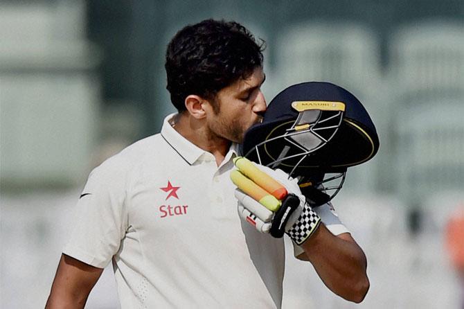 Karun Nair after getting to his 200